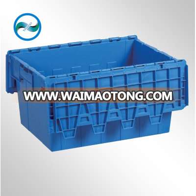 Green color customized nesting & stackable plastic moving box with dolly