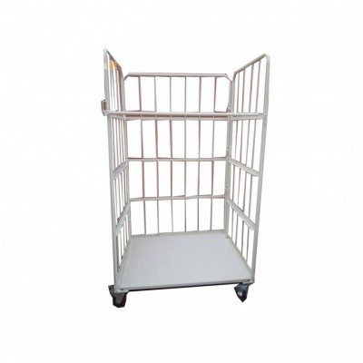 950*800*1700 Wire Mesh Roll Trolley Cage / Heavy Duty Material Handling Trolleys